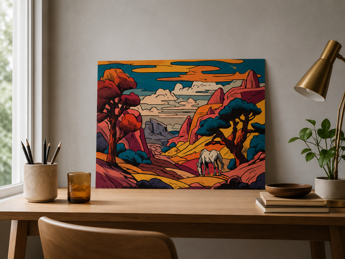Wandamark hero mockup - Canyon Ledger I Poster