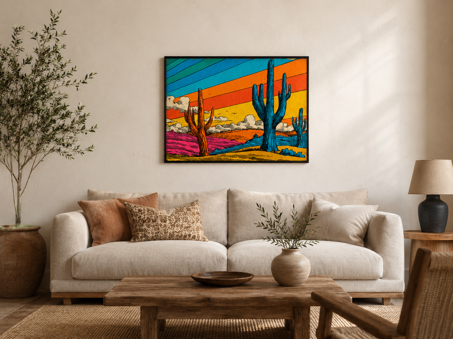 Wandamark hero mockup - Canyon Ledger II Framed Print