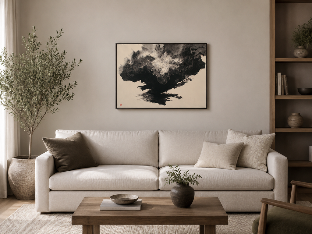 Wandamark hero mockup - Storm Vessel Framed Print