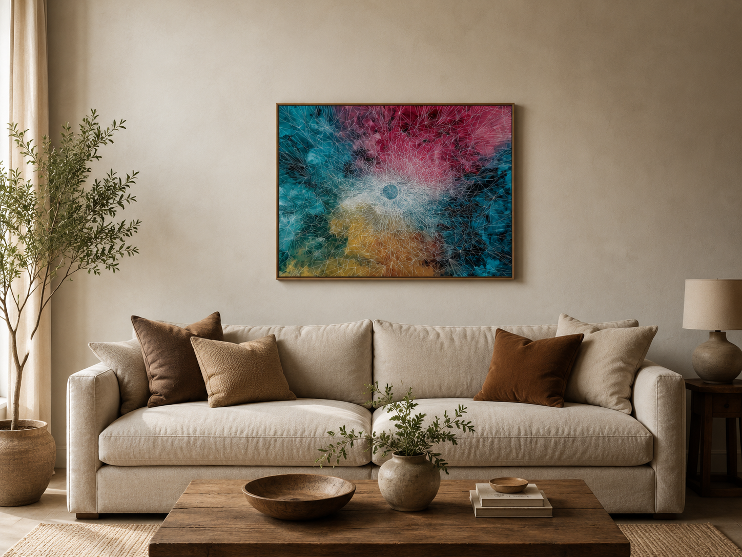Wandamark hero mockup - Lattice Bloom Framed Print