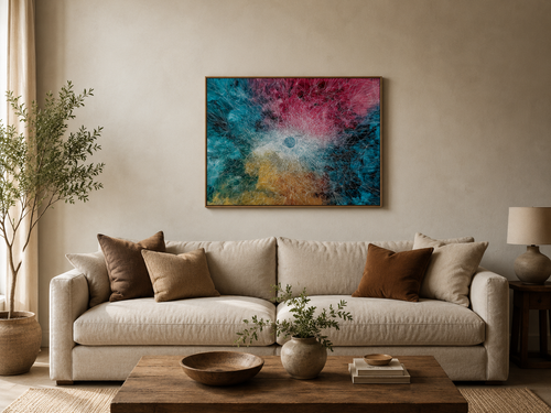 Wandamark hero mockup - Lattice Bloom Framed Print