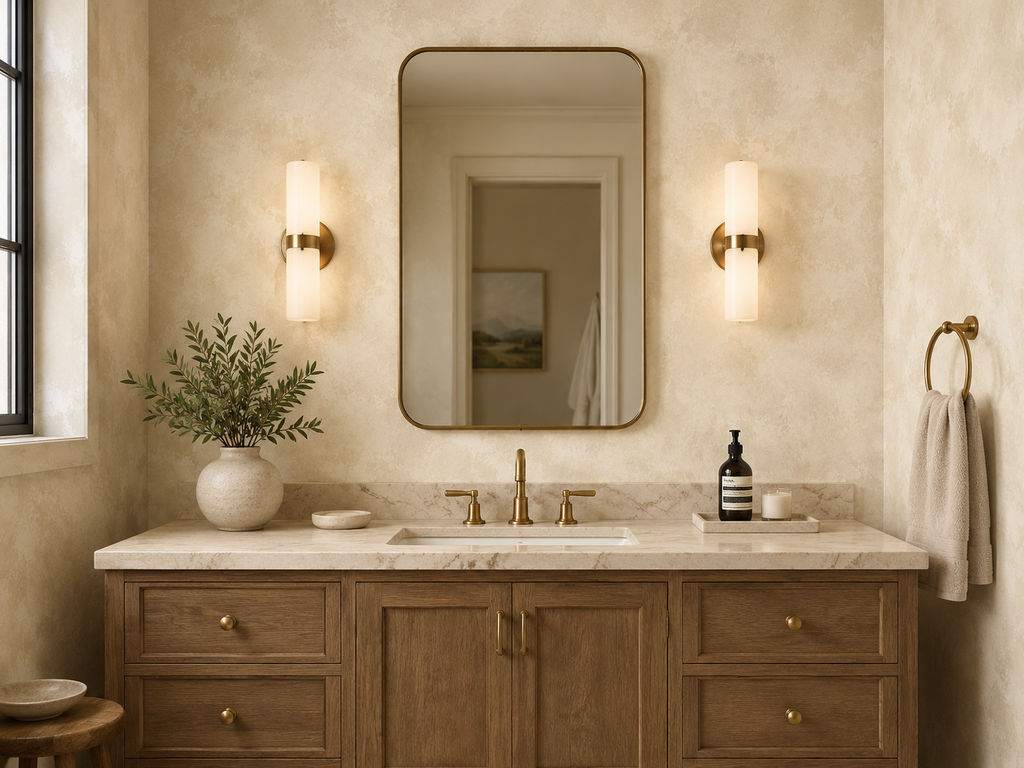 Warm Ivory Beige Limewash room mockup 4