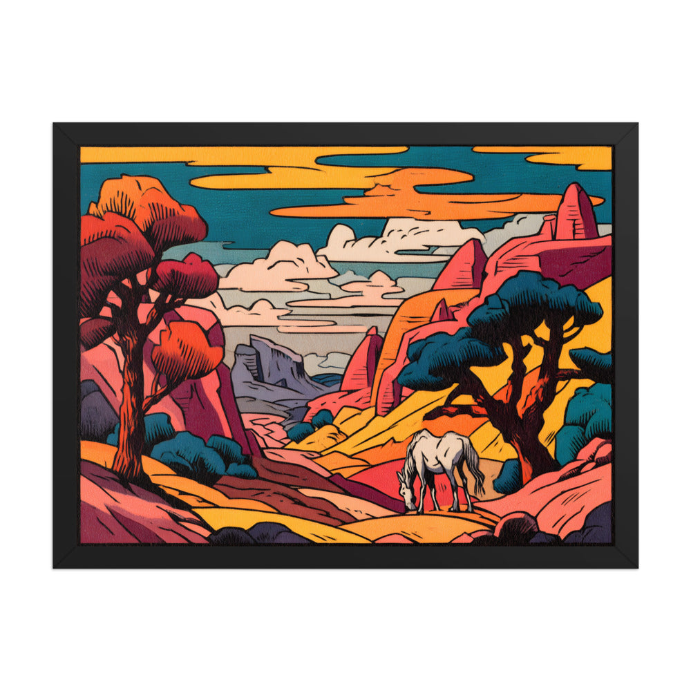 Printful production mockup - Canyon Ledger I Framed Print