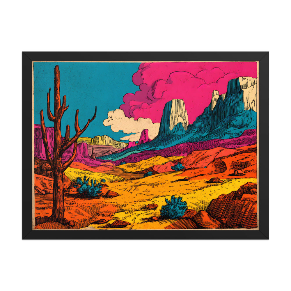 Printful production mockup - Canyon Ledger III Framed Print