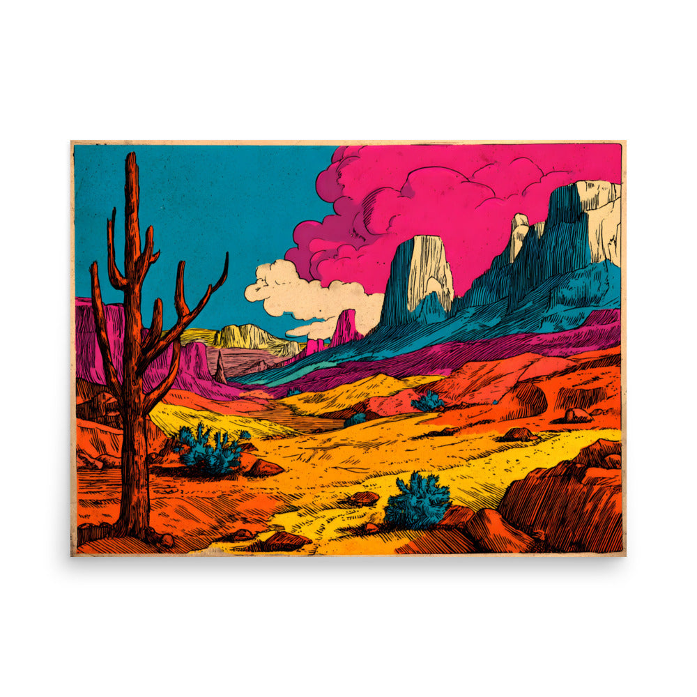 Printful production mockup - Canyon Ledger III Poster
