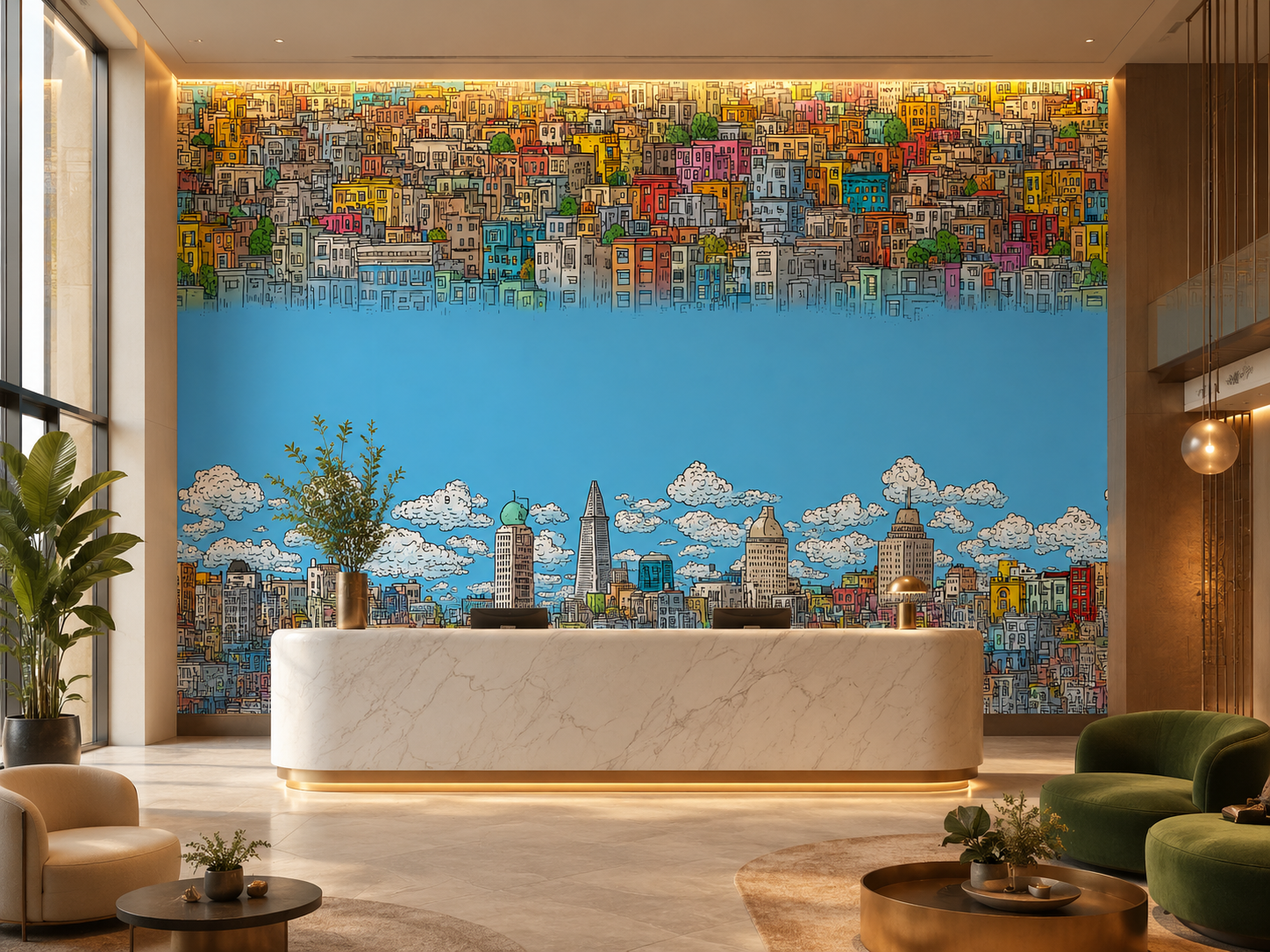 Hotel Lobby Art, Murals, Rugs & Hospitality Decor
